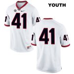 Youth Georgia Bulldogs NCAA #41 Eric Stokes Nike Stitched White Authentic No Name College Football Jersey JJT2854JD